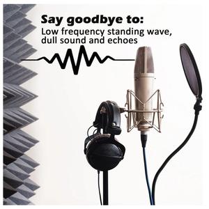 Panneau mural acoustique en bois MXYXE-001, motif pyramidal gris, 0,5 m x 0,5 m, 2 pouces d'épaisseur, insonorisation pour salon et entrepôt - Product Image 3