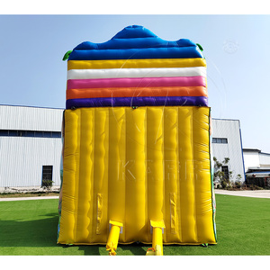 Commercial PVC Dino Park <b>Inflatable</b> <b>Water</b> Double <b>Slide</b> Bouncer Combo Jumping Castle Indoor Outdoor Palm Tree Use - Product Image 2