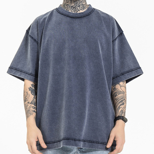 เสื้อยืดวินเทจสีเทาพิมพ์ลายดิจิทัลคอเสื้อโอเวอร์ไซส์พิมพ์ลายกรดซักได้ตามต้องการขนาด220แกรม100% - Product Image 6