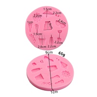 Runde 3D-Cartoon-Formen für Strandhosen, Schaufeln, Flip-Flops, Eimer, Sonnenbrillen, Sonnenschutz - Grafische Silikon-Kuchenform