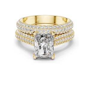 5.20 CT Radiant Cut Lab Diamond Engagement <b>Ring</b> <b>Set</b> for <b>Women</b> VVS-VS EF Clarity 18KT, 14KT, 10KT Gold & 925 Silver Rose, - Product Image 3
