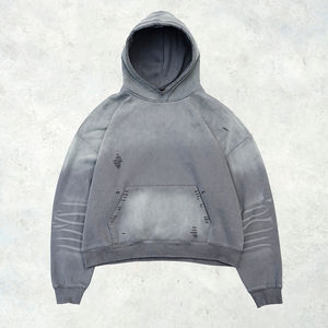 Sudadera con Capucha Kanye West para Hombre, Color Morado, de Alta Calidad, Felpa, Lavada, sin Cordones - Product Image 1