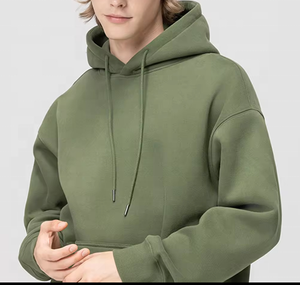 Sudaderas con capucha de algodón orgánico 100% con estampado de pantalla de lana de Color sólido de alta calidad - Product Image 1