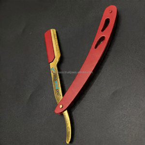 มีดโกนหนวดแบบตรงทรงตัดตรงสไตล์ตุรกี สีแดงทอง คุณภาพพรีเมียม สำหรับช่างตัดผม - Product Image 3