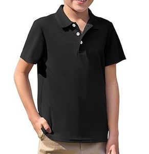 100% algodón hecho personalizado en blanco liso Color negro niños Polo camisetas niños ropa media manga transpirable niños Polo camisa - Product Image 6