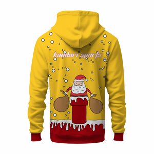 Sweat-shirt à capuche brodé de Noël en coton 100% pour l'hiver, décontracté, uni, teint, manches longues, vêtements de sport de haute qualité - Product Image 3