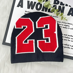 Autumn Winter King Basketball <b>Funky</b> Cuffless Knitted Skully Beanie Hat 100% Acrylic Jacquard Pattern High Quality Stylish Travel - Product Image 2