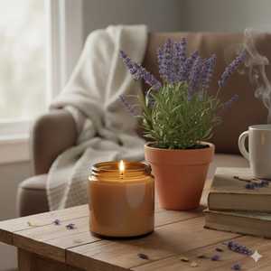 Bougie en pot d'ambre en gros, décoration d'intérieur, bougie décorative parfumée à la cire de soja, prix le plus bas avec une qualité supérieure d'un fabricant indien - Product Image 1