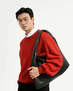 Pulls pour hommes en rayonne tricotée à manches longues décontractés respirants unis - Product Image 6