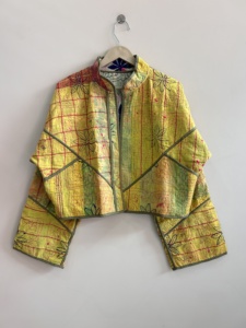Wholesale Lot Of <b>Kantha</b> Quilted Handmade <b>Jacket</b> Vintage Cropped Reversible <b>Jacket</b> - Product Image 2