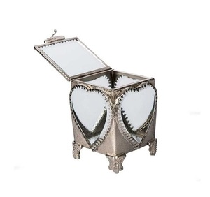 Hot Seller Boîte à bijoux en laiton et verre Conception personnalisée Boîte à bijoux en verre et laiton antique Exportateur en gros - Product Image 2