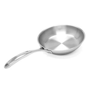 Poêle à frire de restaurant de cuisine Poêle ouverte antiadhésive en acier inoxydable de 12 pouces avec poignée auxiliaire - Product Image 5