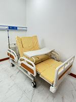Lit d'hôpital manuel à deux manivelles avec dossier réglable et barrières latérales de sécurité robustes en métal pour usage quotidien en soins aux patients hospitalisés