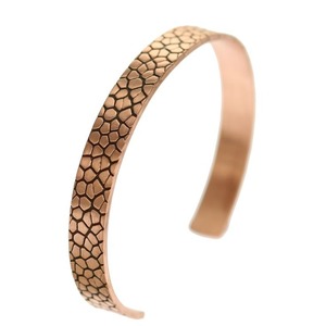 Pulsera de cobre artesanal hecha a mano con acabado martillado rústico para hombres y mujeres, accesorio para aliviar el dolor de artritis curativa natural - Product Image 1