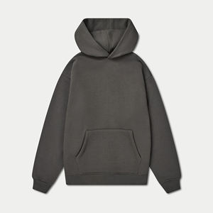 Nuevo Diseño Sudadera con Capucha Lisa sin Cordones, Estilo Boxy, Corta, de Gran Gramaje, Tipo Pullover, Oversize, con Hombros Caídos, Holgada para Hombre - Product Image 3