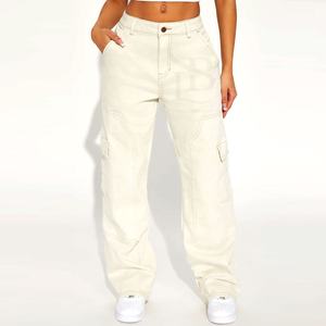 Pantalon cargo surdimensionné, respirant et léger pour femmes, vente en gros, nouveauté, tenue décontracté, pantalon cargo évasé en polaire pour femmes, OEM - Product Image 1