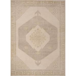 Alfombras Clásicas de Lana de Tomillo Color Marfil Anudadas a Mano PKWL-8043 para Sala de Estar, Dormitorio, Estilo Tabriz con Medallón Hecho a Mano para Adolescentes - Product Image 1