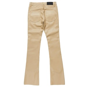 กางเกงผ้าแคนวาสสีใหญ่พิเศษสำหรับผู้ชายเอวขนาดกลางสีดำ6กระเป๋าผ้าทอหนังสีดำแวกซ์ - Product Image 2