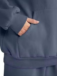 Survêtement Surdimensionné pour Hommes OEM Marque Privée Jogging Ensemble Logo Personnalisé Sweat à Capuche et Pantalon 2 Pcs Ensemble Blanc Jogging Costume - Product Image 2