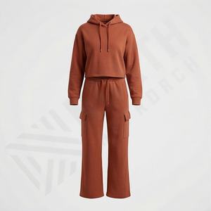 Nouveauté 2025, survêtement formel pour femmes, en toile unie, vêtements de sport d'hiver, tenue de sport de haute qualité, ensemble de course personnalisé - Product Image 1