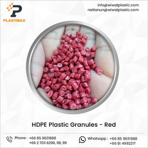 Granulés de plastique HDPE cylindriques rouges pour le moulage par injection de bouchons de bouteilles, qualité poudre - Product Image 3