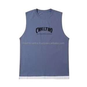 Débardeur de gymnastique sans manches en coton de haute qualité pour hommes gilet d'entraînement avec impression Singlet Style Fitness Wear - Product Image 1