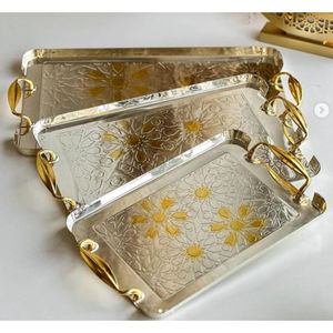 Décoration de la maison plateau de service cadre en métal base miroir table plateaux décoratifs à prix compétitif par Indian Metal World - Product Image 2