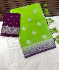 Sarees de mariage pakistanais indien Sarees en soie pure indienne du sud Kanchipuram Handloom tissage Saree en soie - Product Image 2