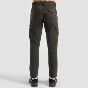 Pantalon cargo essentiel 100 % coton avec logo personnalisable, coupe droite, fermetures éclair colorées, design ample, disponible en olive - Product Image 3