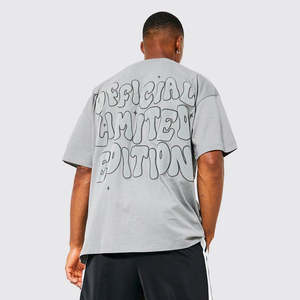 T-shirt oversize pour homme, streetwear, 100% coton, écologique, respirant, mode, vêtement de tous les jours, avec logo sur le devant, prix direct d'usine - Product Image 2