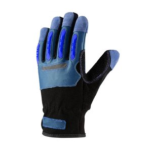 Gants à impact élevé en cuir de coton de qualité supérieure avec protection TPR Gants de travail robustes pour hommes Sécurité industrielle - Product Image 6