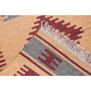 พรมวินเทจ, พรมวิ่งขนาด 2.6x6.6 ฟุต, พรมขนสัตว์สีแดงเบจ - Product Image 4