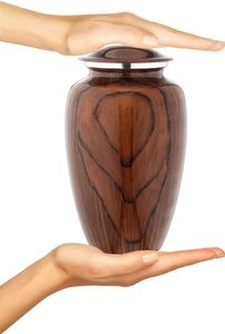 Urne de crémation avec finition en grain de bois de cerisier Cendres humaines Urne commémorative pour adulte Urnes funéraires funéraires 200 pouces cubes Adulte - Product Image 2