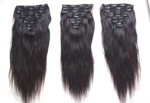 Indian Exporters Sale Natural Black Raw Remy Human Hair <b>Clip</b> Extension <b>Wig</b> Low Prices Style Natural Wave - Product Image 3