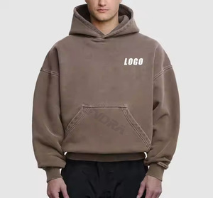 Sudadera con capucha recortada con hombros descubiertos de algodón para hombre, ropa de calle, sudaderas con capucha para hombre, ropa de gran tamaño 2025 - Product Image 1