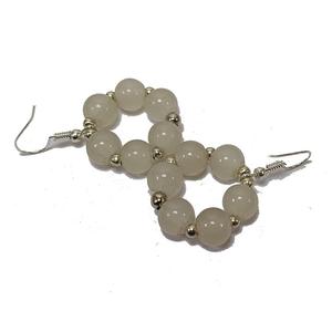 Haute blanc Quartz boucle d'oreille ensemble perles à facettes guérison pierres précieuses cristal bijoux de mode pour les femmes crochet forme motif en gros - Product Image 1