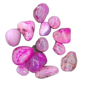 Caída de ónix rosa con bandas, piedra de ónix Rosa natural, piedra de caída de ónix - Product Image 6