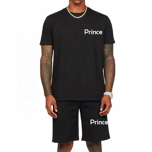Prince Industry dernière sérigraphie personnalisée unisexe plaine impression personnalisée t-shirt et short ensemble hommes été ensemble unisexe de haute qualité - Product Image 5