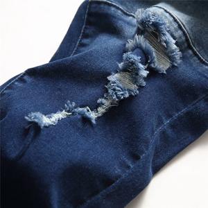 Wholesale Custom High Streetwear <b>Men's</b> <b>Jeans</b> 100% Cotton Dirty <b>Jeans</b> <b>Ripped</b> Decoration Pocket Mid Waist Straight Fashionable <b>Men</b> - Product Image 4