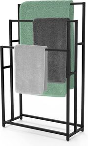 Decorative Iron Towel Rack Combines Utility With Attractive <b>Bathroom</b> Accent Creating Organized Spaces Balanced Design - Product Image 6