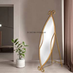 Espejo de suelo de marco de diseño único más elegante chapado en oro de alta calidad de metal de calidad superior de proveedor indio a bajo precio - Product Image 6