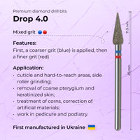 Foret à ongles professionnel en diamant de 4,0 mm pour la pédicure et la podologie