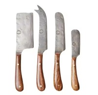 Ensemble d'outils à fromage écologiques et durables en acier inoxydable, couteaux de cuisine, manches en acier inoxydable, mini-spatule à beurre, fourchettes, coupe-fromage