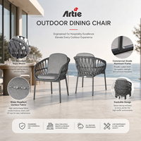 Mobilier de patio moderne empilable en aluminium Artie Chaise de jardin pour restaurant avec corde pour hôtels et villas