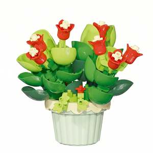 Nanoblock Mini Fleur avec pot en plastique pour décorations de la Saint-Valentin - Product Image 5