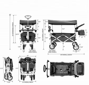Outdoor Utility Portable Shopping Boller wagen mit Regenschutz - Product Image 4