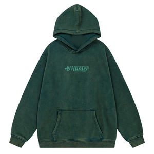 เสื้อฮู้ดแบบสวมศีรษะโอเวอร์ไซส์สำหรับผู้ชายเสื้อฮู้ดแบบสวมศีรษะซักกรดเสื้อสเวตเชิ้ตแบบสตรีทเสื้อมีฮู้ดผ้าฝ้ายผสมสำหรับฤดูใบไม้ร่วง - Product Image 1