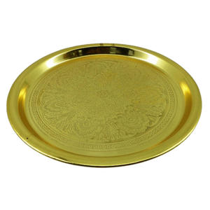 Vaisselle de table en métal plaque de chargeur Nickel argent couleur plat et plateau pour restaurant fait à la main - Product Image 2