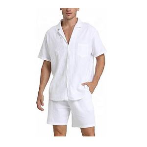 Dernier été mode couleur unie coton respirant à manches courtes sport vêtements de gymnastique décontracté bouton complet col tournant pour sport salle de sport - Product Image 1