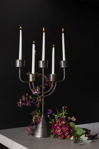 Candelabro plateado de Metal de estilo europeo, candelabros modernos decorativos para mesa de boda para decoración de iluminación - Product Image 6